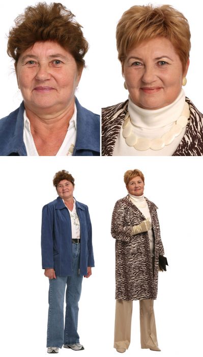 Transformación del cambio de imagen de una mujer 