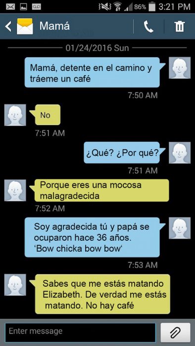 Hija le hace bromas pesadas a su madre por mensajes de texto 