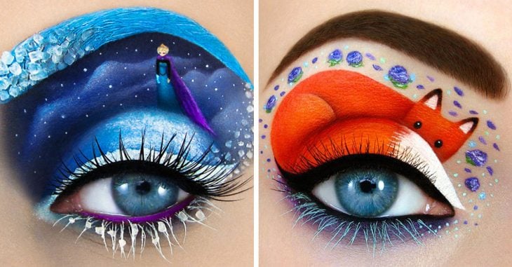 Esta chica usa como lienzo sus ojos para crear obras de arte