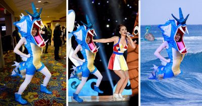 ¡Batalla de Photoshop! Esta chica vestida del Pokémon Gyarados fue trolleada brutalmente