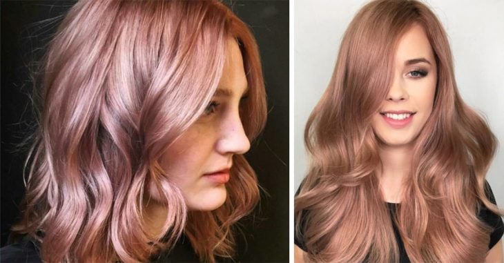 Nueva tendencia de cabello color Rosa-dorado