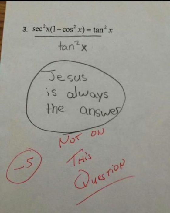 Examen de una chica de escuela católica 