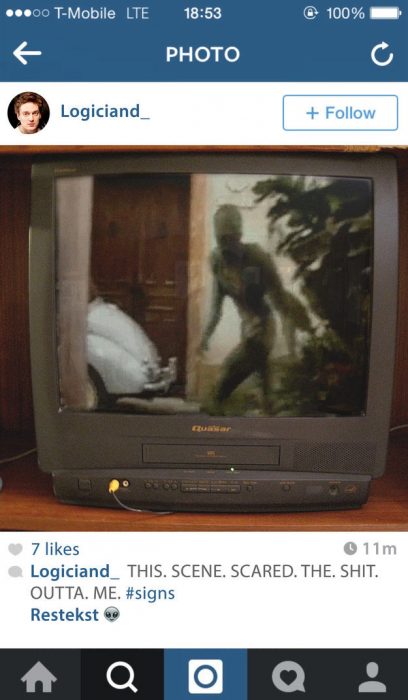 fotografìa en instagram television con pelicula alien 