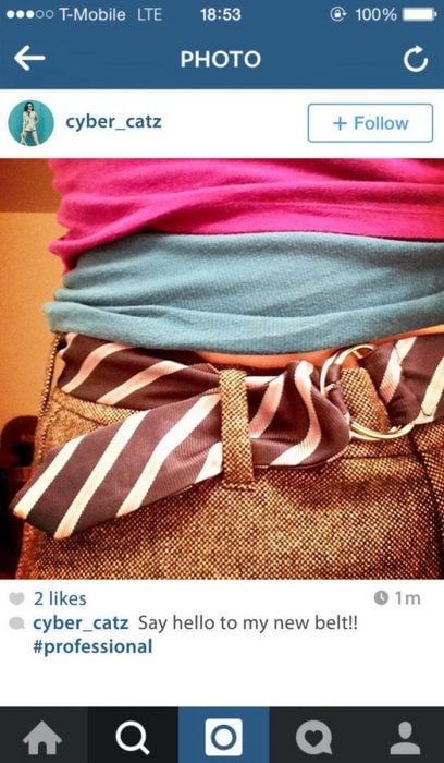 fotografìa en instagram chica presumiendo cinturón 