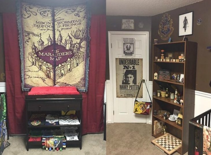 collage habitación de recien nacido inspirado en harry potter