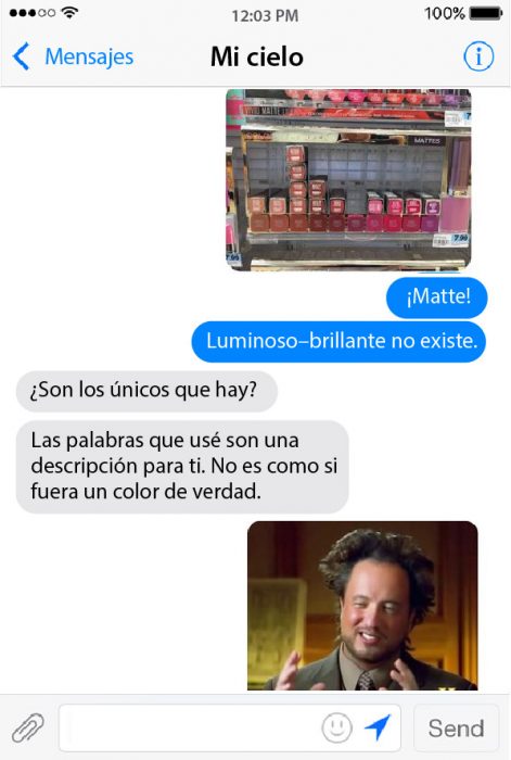 conversacion de chat de pareja cosmeticos