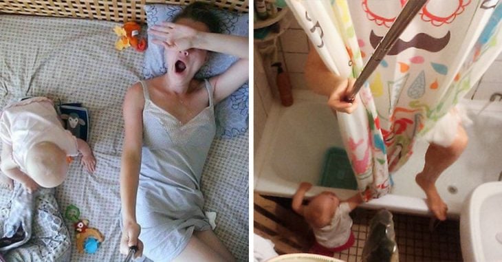 Esta mujer documentó todo lo que significa ser madre sólo con un ‘selfie stick’