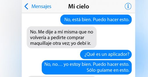 Graciosa platica por chat entre una pareja, dónde el hombre va y compra maquillaje para su mujer