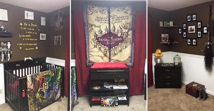 Pareja decora el cuarto de su bebé con tema de Harry Potter