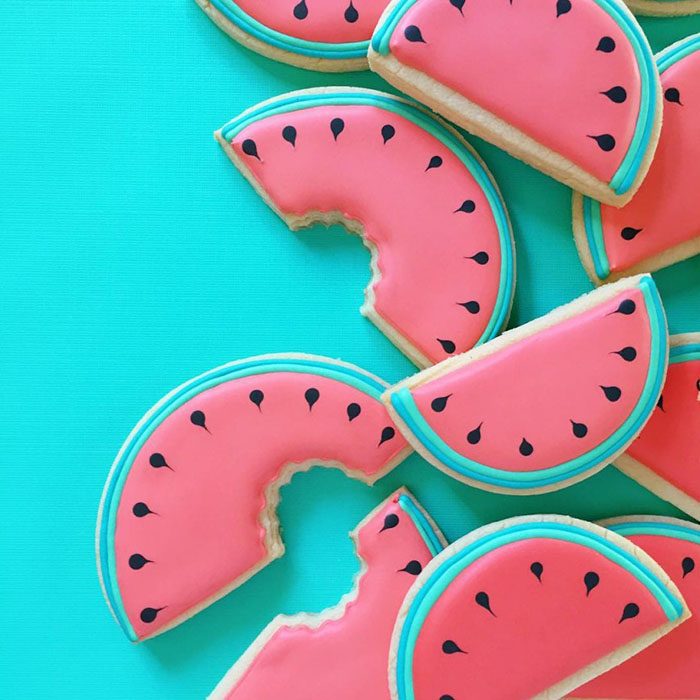 repostería galletas de colores sandias 