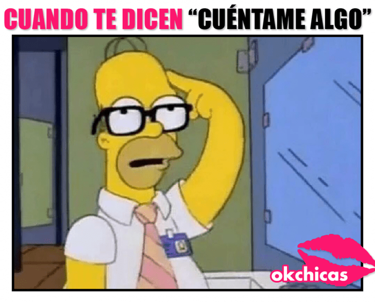 meme ok chicas caricatura homero simpson lentes 