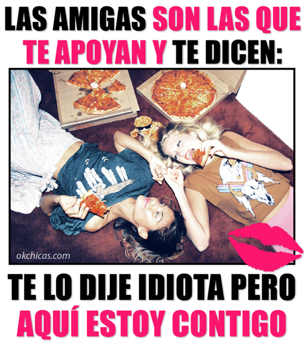 meme ok chicas mujeres en el suelo comiendo pizza 