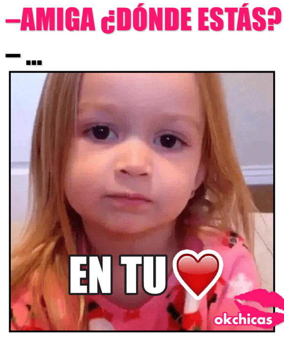 meme ok chicas niña rubia y corazon