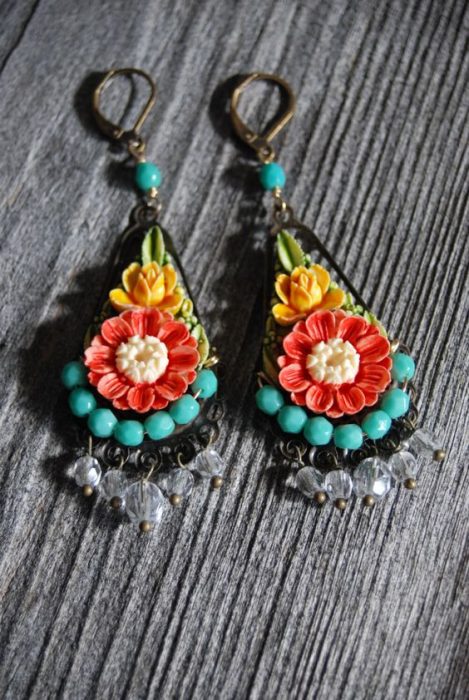 aretes en forma de flor