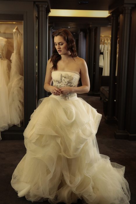 Blair Waldorf usando un vestido de novia de Vera Wang 