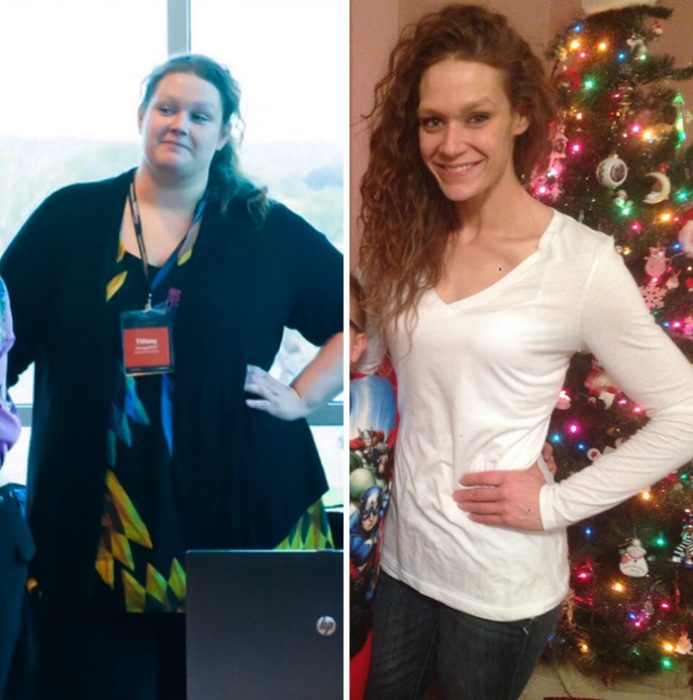 mujer antes y después de bajar de peso