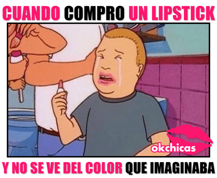 cuando compro un labial y no es del color