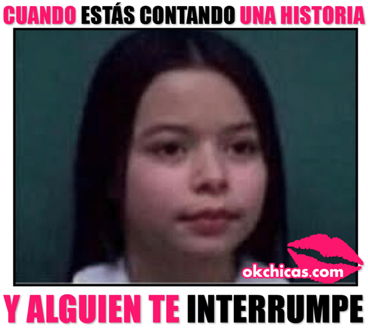 meme ok chicas niña seria piel blanca o cabello negro 