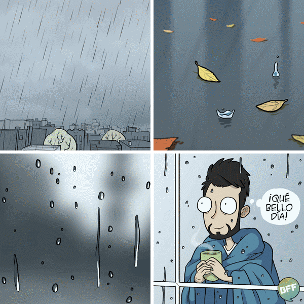 Ilustración día perfecto lluvioso 