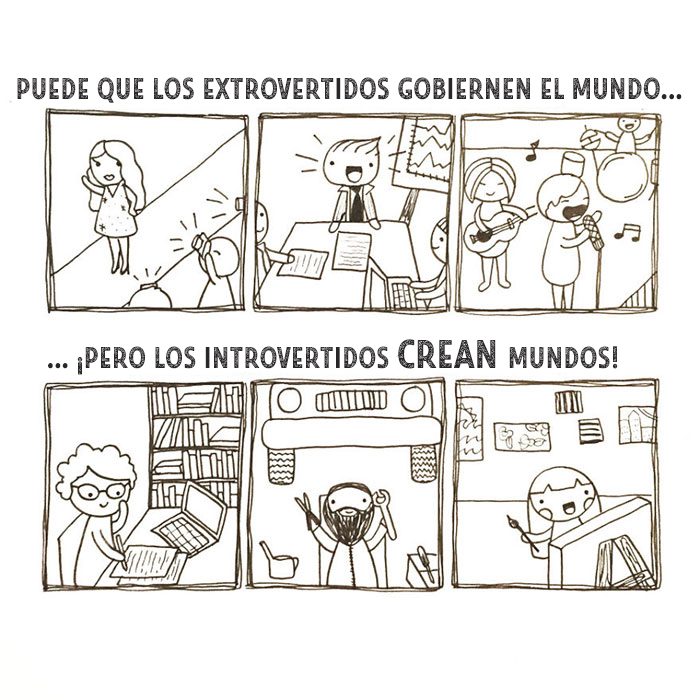 Ilustración introvertidos crean mundos 