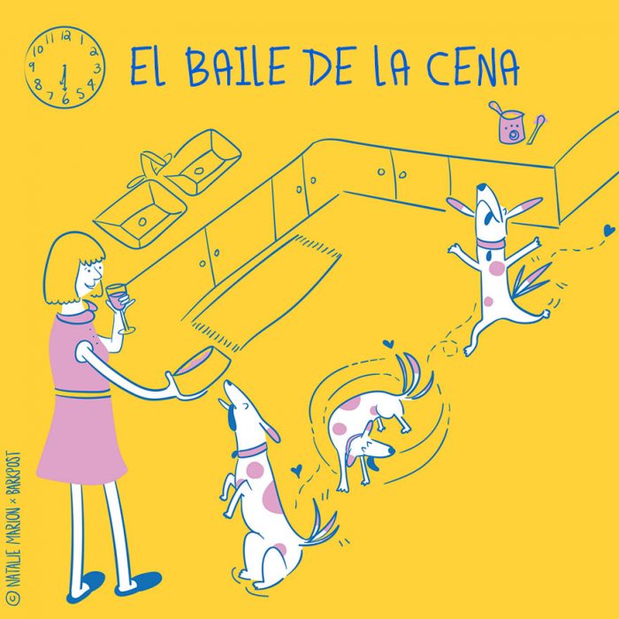 Ilustración ser mamá de un perro es: la hora de la cena 