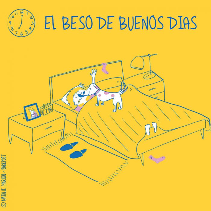 Ilustración ser mamá es: el beso de buenos días 