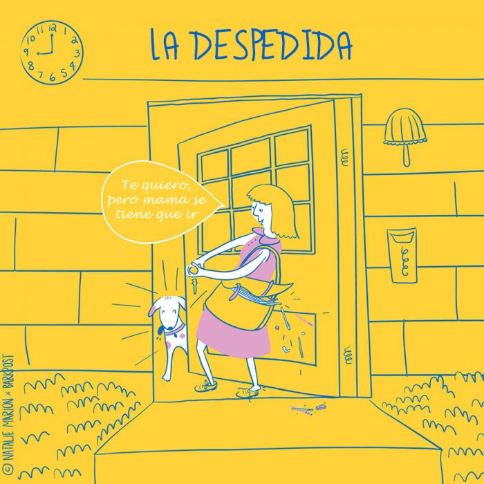 Ilustración ser mamá de un perro es: la despedida 