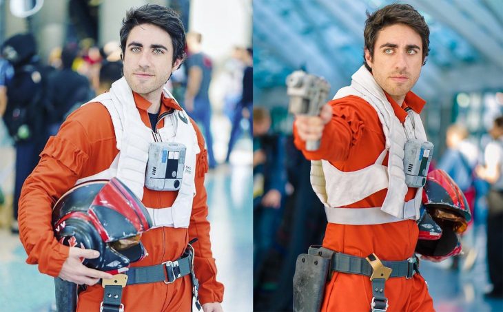 Leo camacho interpretando a Poe Dameron de Star Wars 