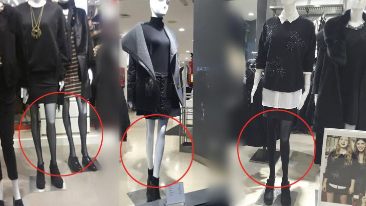 Maniquíes muy delgados de tiendas Zara