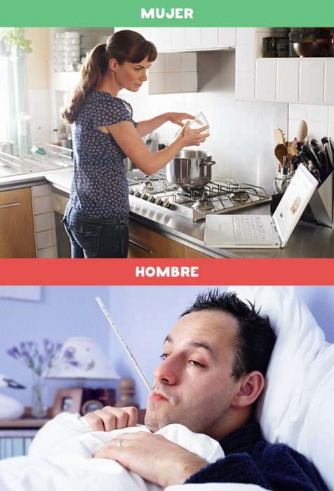 DIFERENCIAS HOMBRES MUJERES - Cuando un hombre se enferma y cuando una mujer se enferma