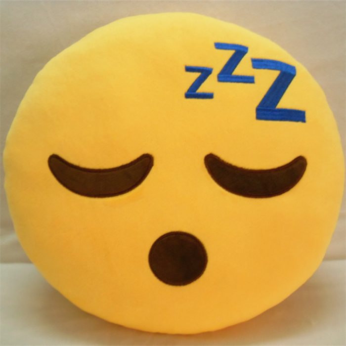 cojin almohada con cara emoticon durmiendo