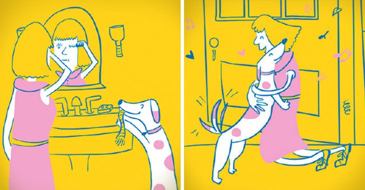 10 Ilustraciones que expresan lo adorable que es ser mamá de un perro