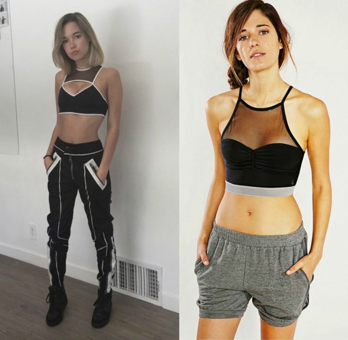 dos mujeres con bralete de estilo sport 