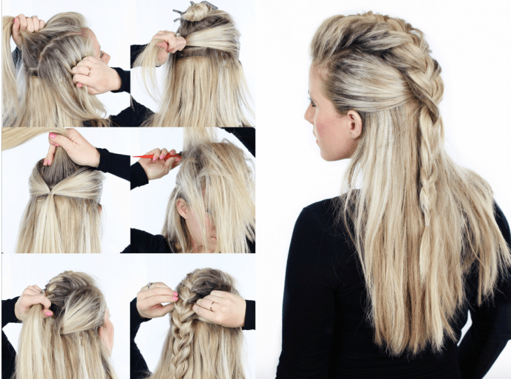 Tutorial de trenza mujer rubia 