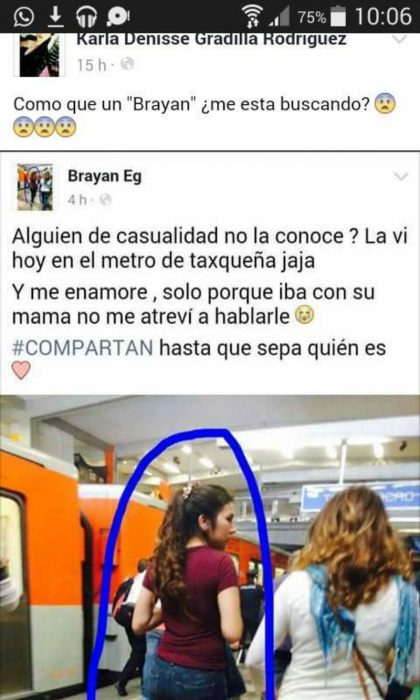 memes capturas de pantalla comentarios de el brayan y chica del metro 