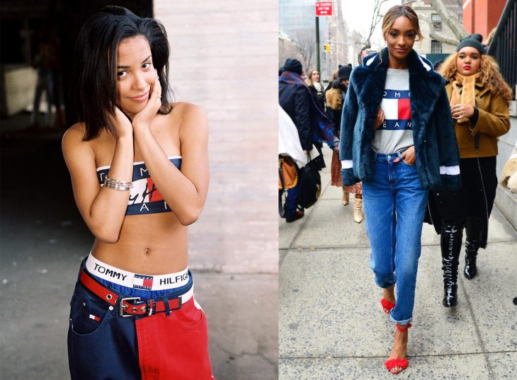 antes y después de la moda de los 90's ropa de tommy hilfiger 