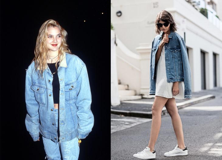 antes y después de la moda de los 90's chamarras de denim 