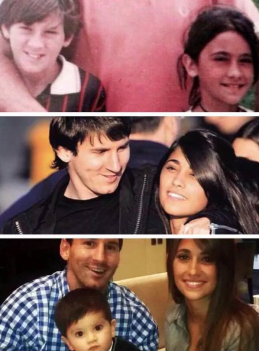 Leonel Messi y su esposa fotos desde niños hasta hoy
