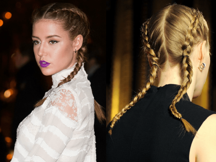 mujeres con trenza de estilo box