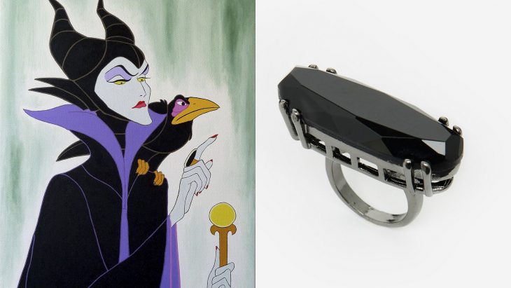 Anillo basado en la villana Malefica de la película la bella durmiente 