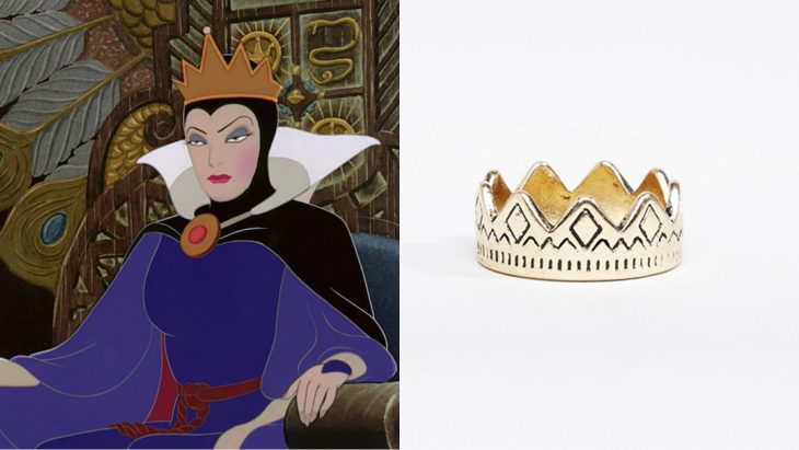 Anillo basado en la villana la reina malvada de la película Blanca nieves 