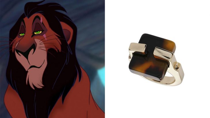 Anillo basado en el villana Scar de la película el rey león 