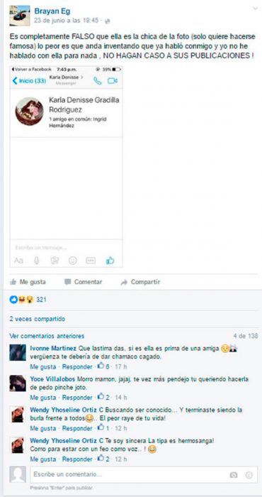 convercación en facebok de captura de pantalla el brayan 