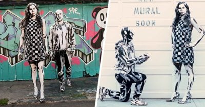 Esta creativa propuesta de matrimonio con ilusión óptica hará que te den ganas de gritar ¡Acepto!