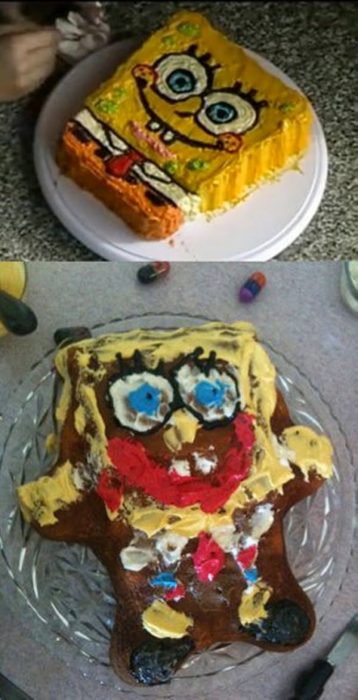 Fails de pinterest con pastel de bob esponja 