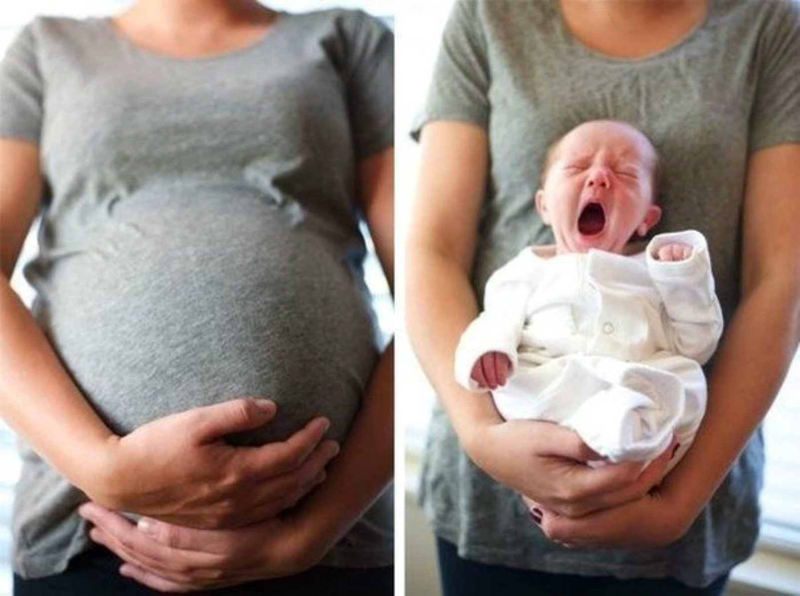 20 Fotos de embarazadas antes y después de tener al bebé