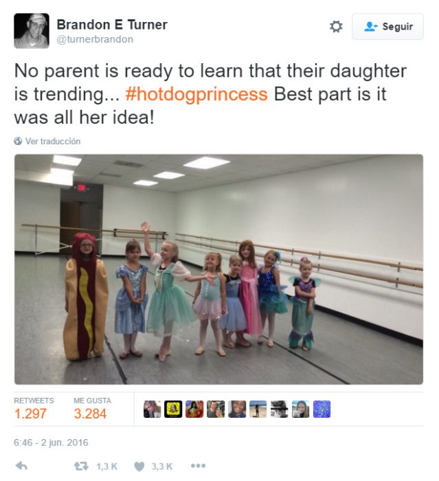 Teitter del papá de la niña hot dog 