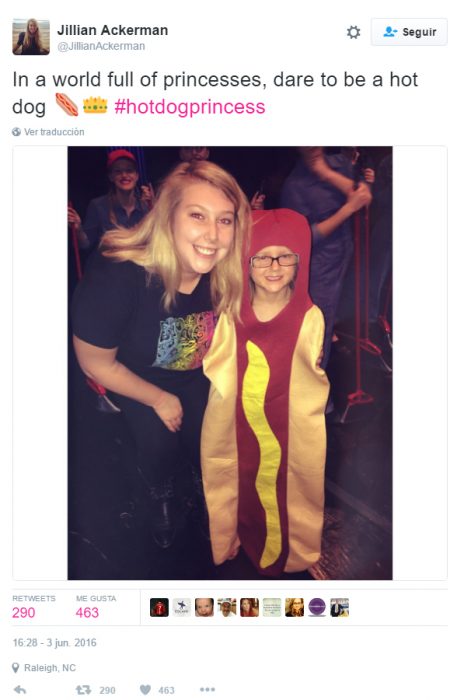 Twitter sobre la princesa hot dog 