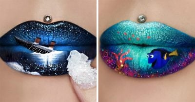 Esta artista del maquillaje transforma los labios en verdaderas obras de arte y escenas de películas