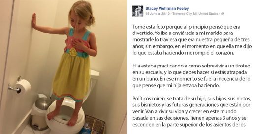 Stacey Feeley es la madre de una pequeña niña de 3 años, quién recientemente decidió publicar la foto de su hija en Facebook con una poderosa leyenda.